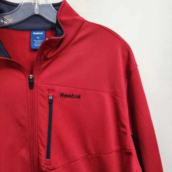 Reebok NWT red full zip front training sweat jacket men's size XL - Picture 9 of 9